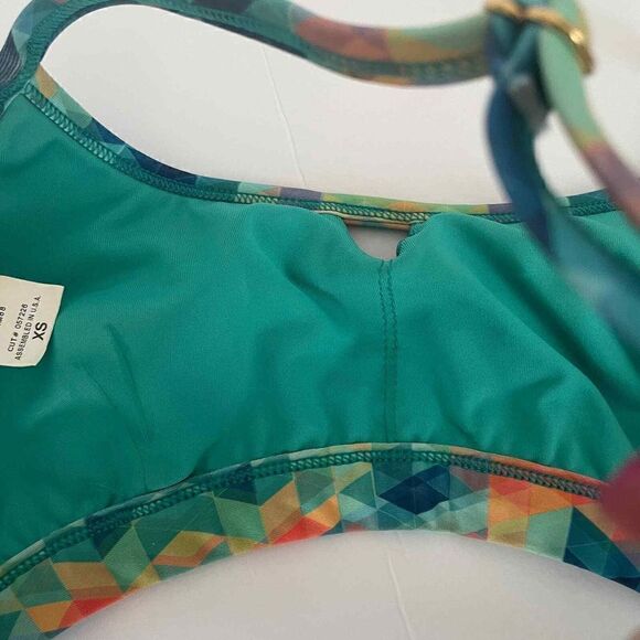 Pink Lotus yoga Multicolored Geometric Strappy Sports Bra Size XS - Picture 6 of 9